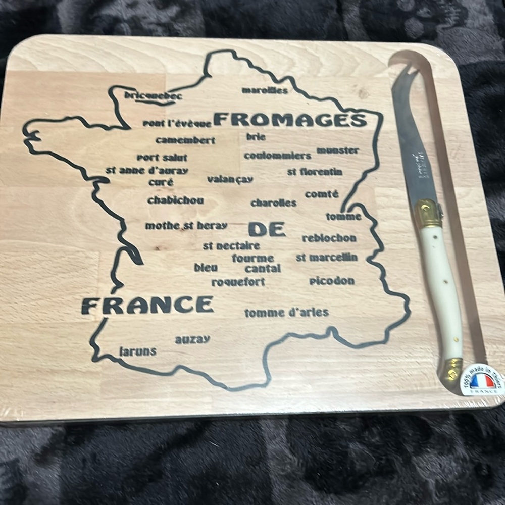 Jean Dubost cheese cutting board w/ knife